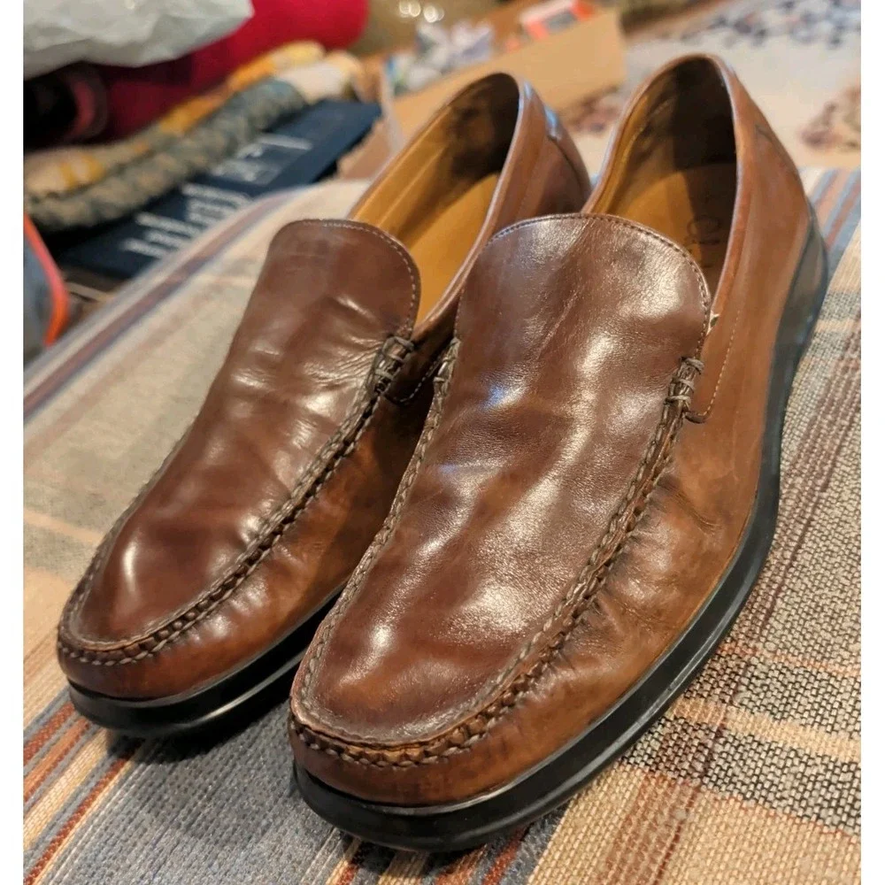 Cole Haan Air Dempsey Venetian Loafer Mens 11M Brown Leather Slip On Shoe